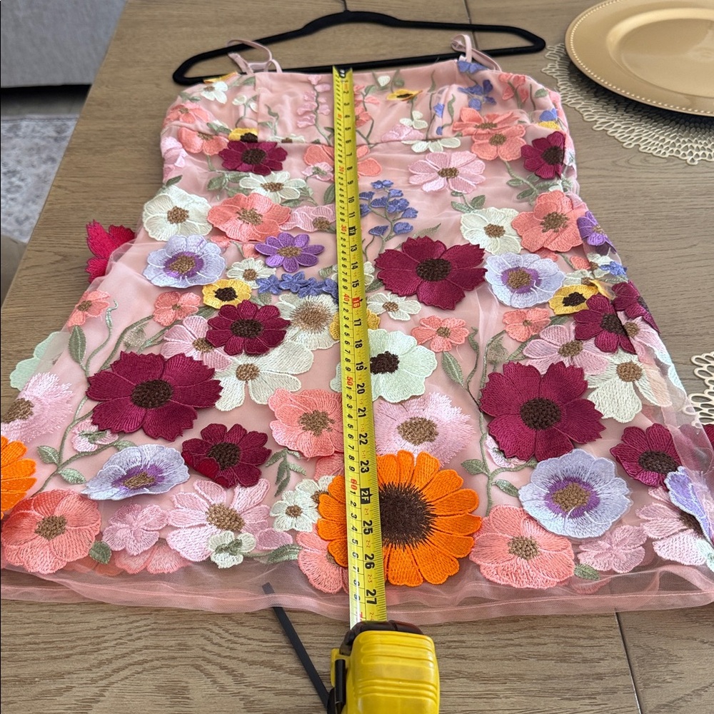 Storia Pink Floral Embroidered Mini Dress - Picture 12 of 12